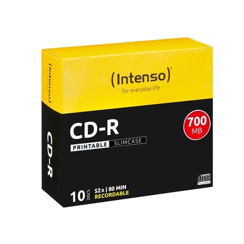 INTENSO CD-R disk 700MB 52x printable slim case 10 pcs 1801622
