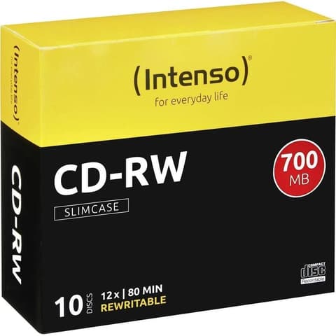 INTENSO CD-RW disk 700MB 12x slim case 10 pcs 2801622