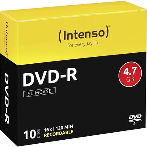 INTENSO DVD-R disk 4.7GB 16x slim case 10 pcs 4101652