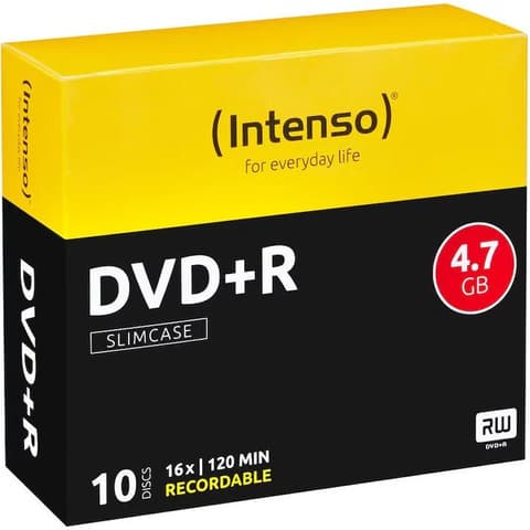 INTENSO DVD+R disk 4.7GB 16x slim case 10 pcs 4111652