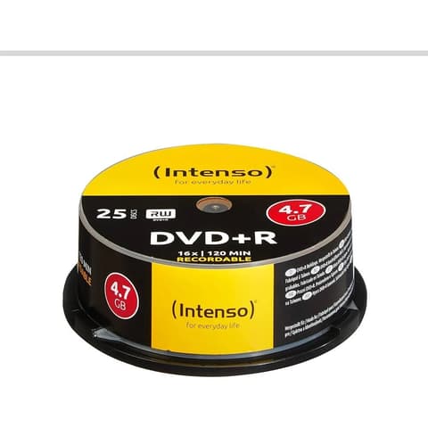 INTENSO DVD+R disk 4.7GB 16x 25 pcs cylinder 4111154