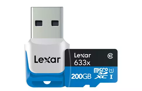 200 GB-os microSDXC memóriakártya USB 3.0-s olvasóval