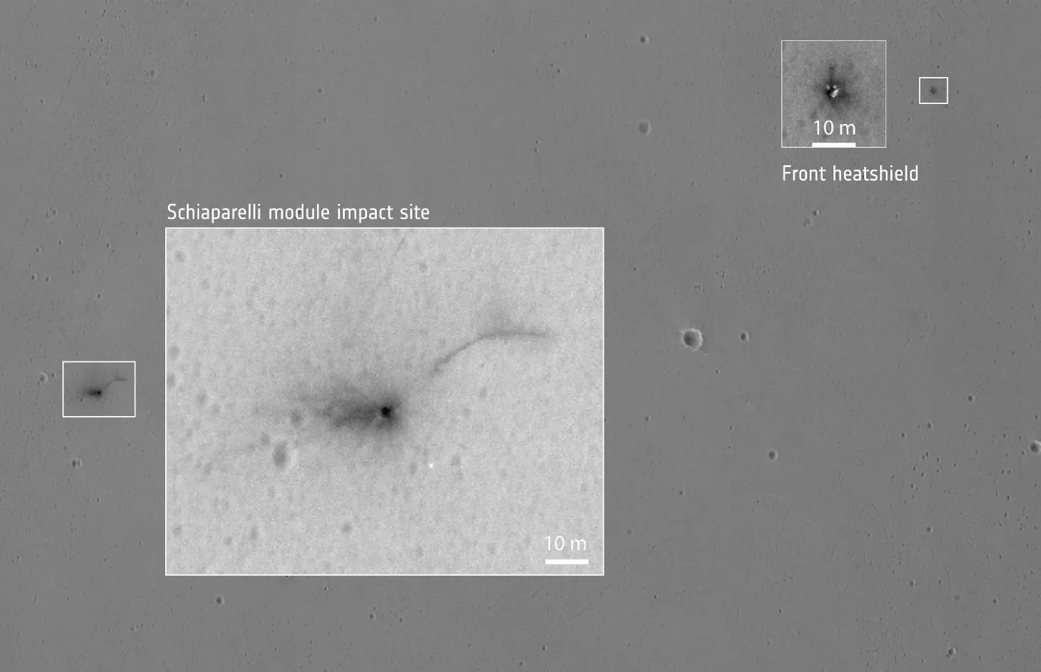 A Schiaparelli új krátert ütött Mars felszínén