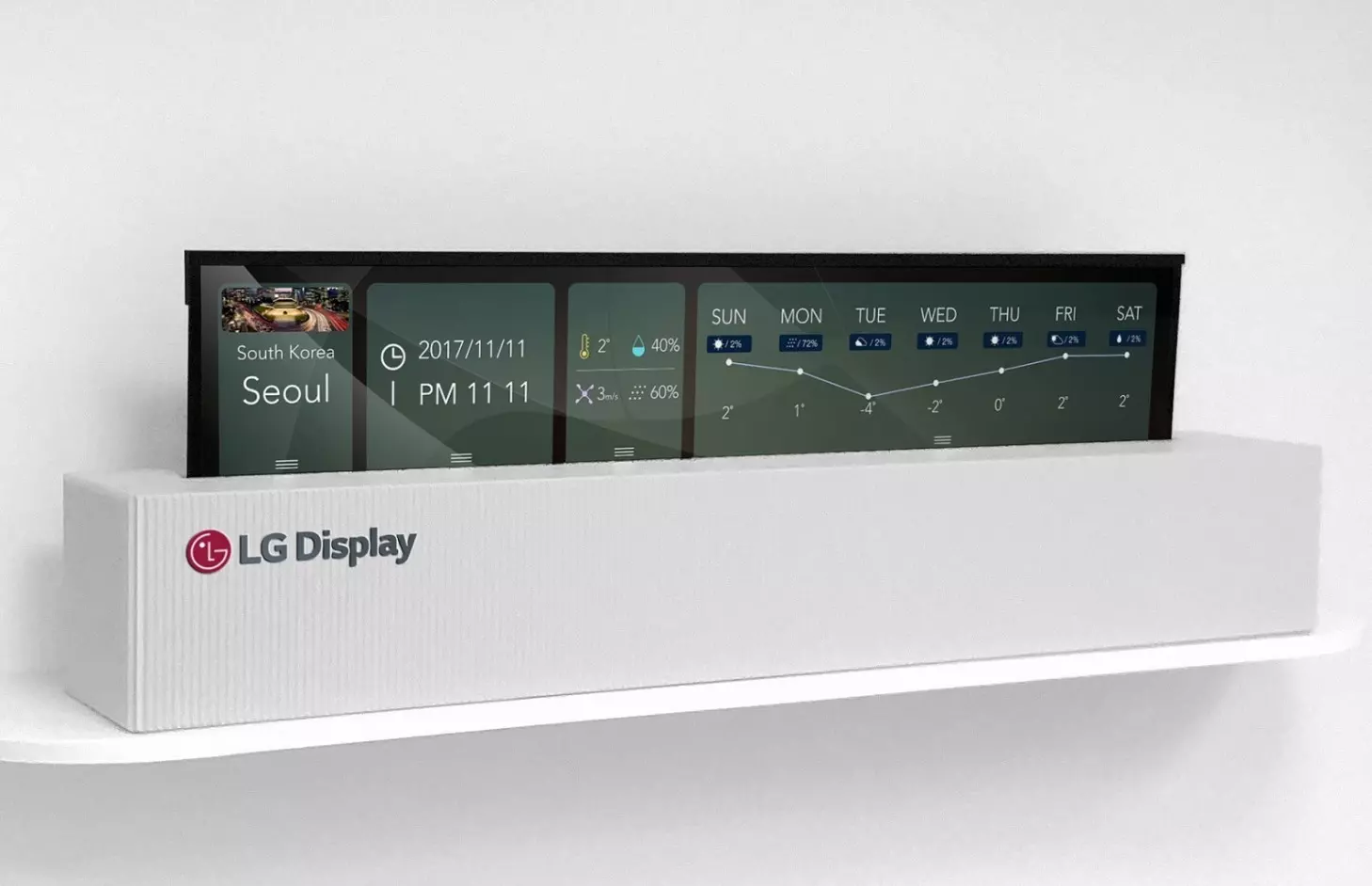 Feltekerhető OLED televíziót mutatott be az LG Display