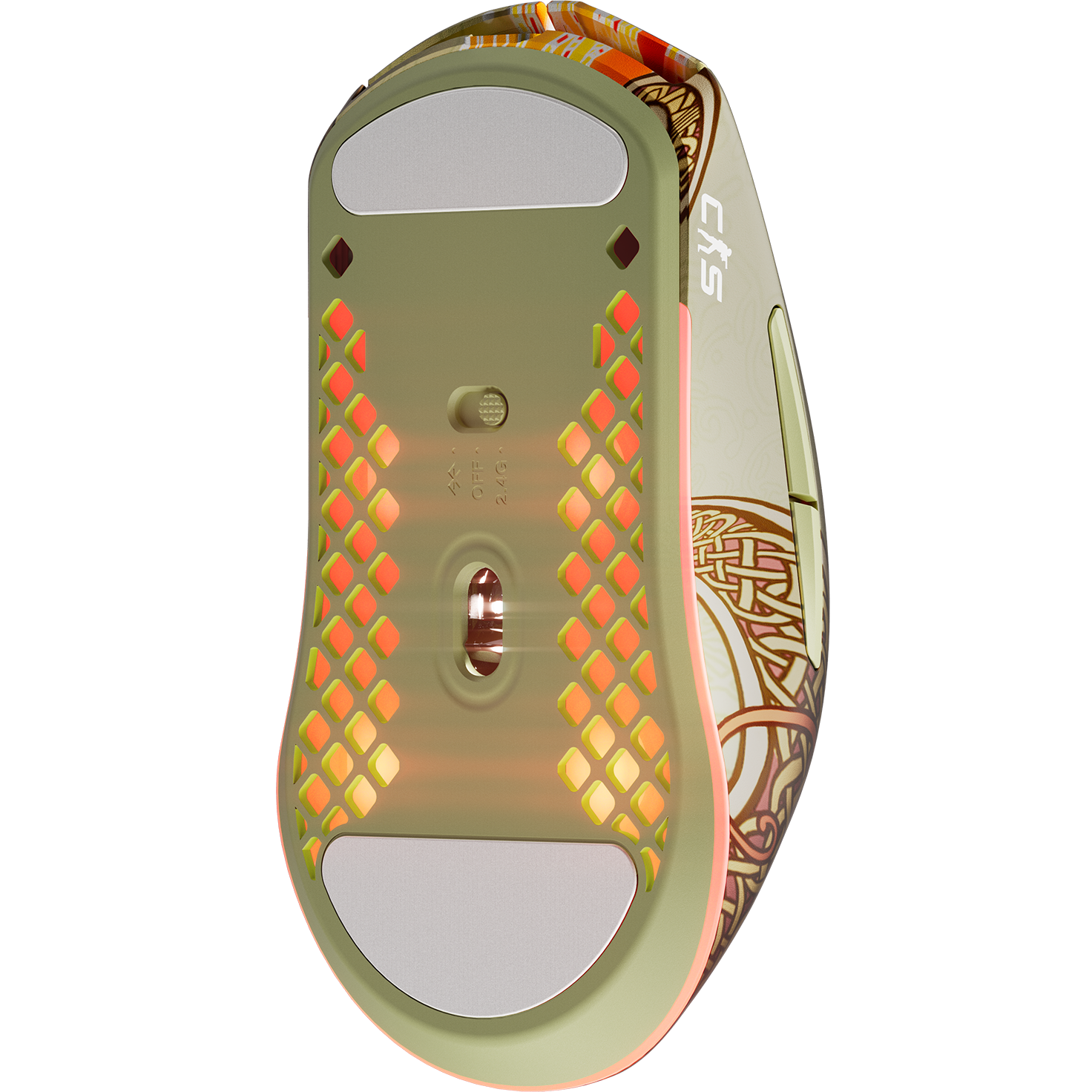 STEELSERIES CS2 Dragon Lore Wireless egér alsó nézet