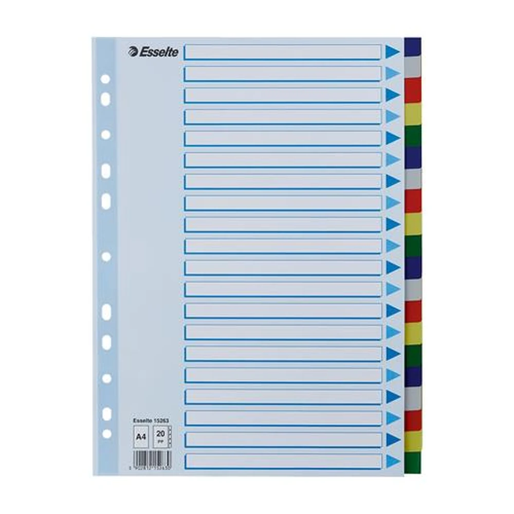 ESSELTE Plastic elválasztólap 20 parts