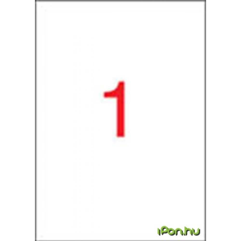 APLI 1 pályás áttetsző etikett 210 x 297 mm matt lézernyomtatóhoz 20 etikett/csomag