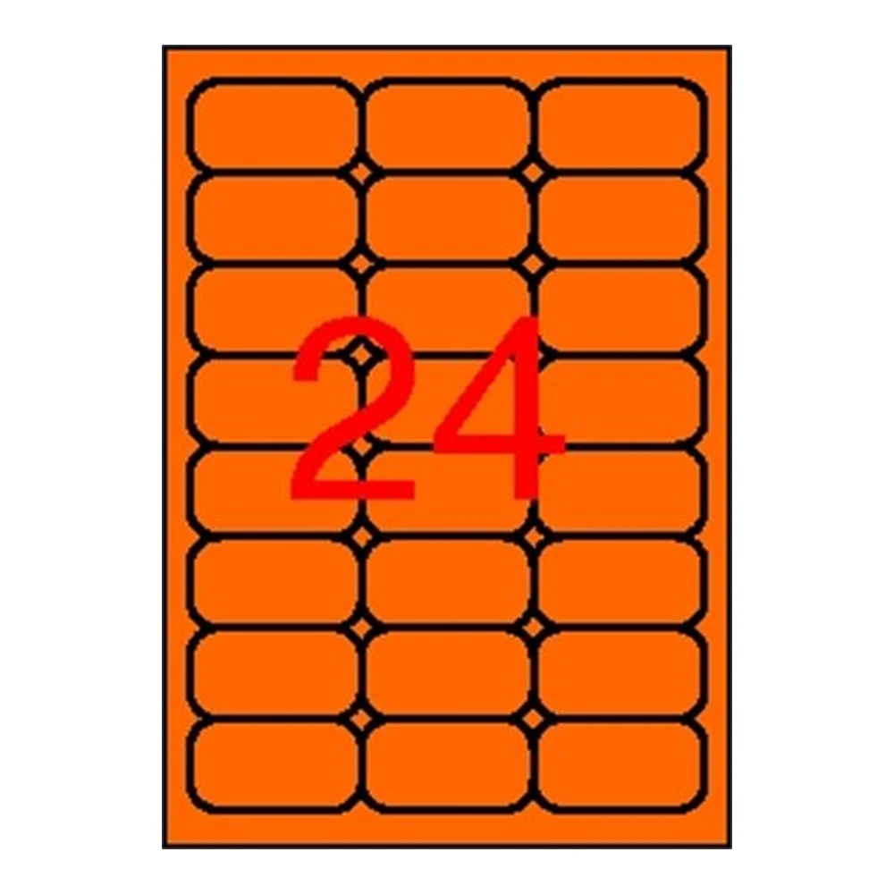 APLI Neon orange label 64 x 339 mm rounded sarkú 480 etikett/csomag