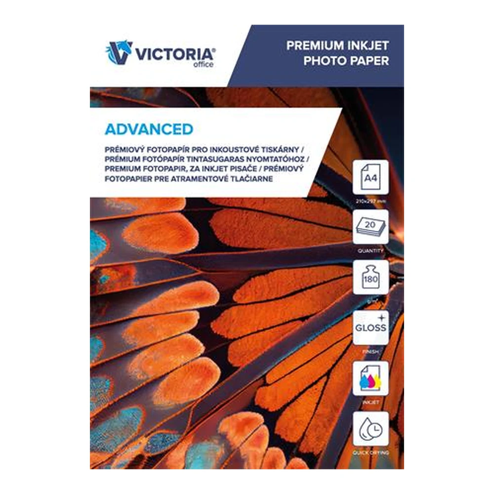VICTORIA "Premium" magasfényű photopaper A4 180gr 2880 dpi