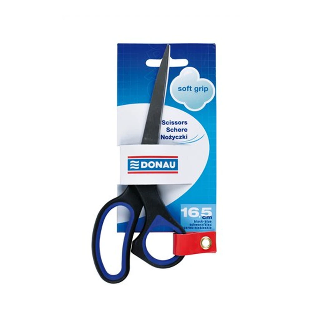 DONAU SOFT GRIP scissors 16cm black-blue