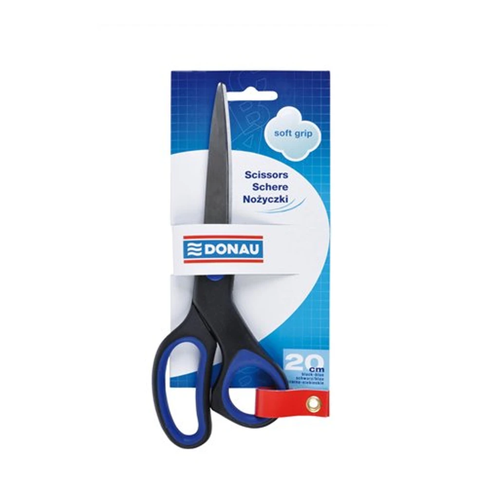 DONAU SOFT GRIP scissors 20cm black-blue