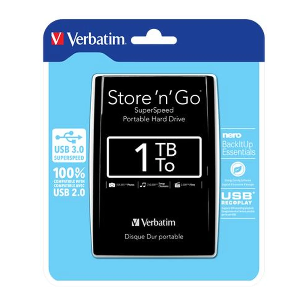 VERBATIM Store n Go 1TB 2.5" USB 3.0 Black 53018