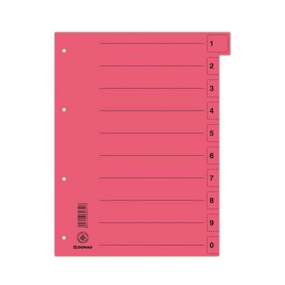 DONAU Karton separator pages mikroperforált A4 red