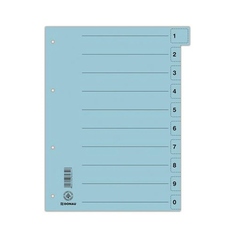 DONAU Karton separator pages mikroperforált A4 blue