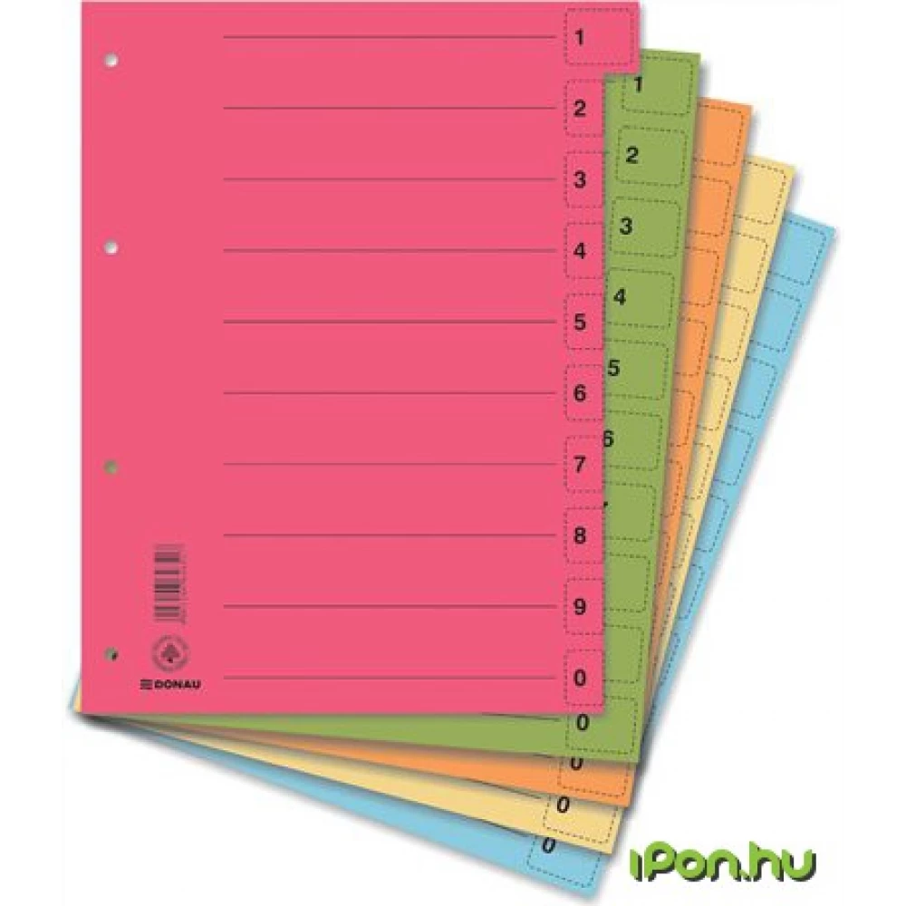 DONAU Karton separator pages mikroperforált A4 lime yellow