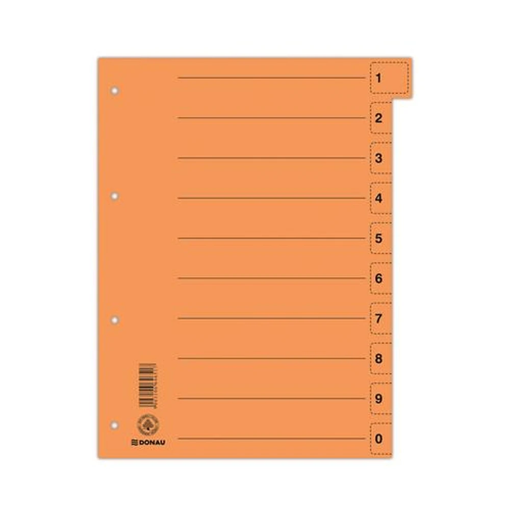 DONAU Karton separator pages mikroperforált A4 orange