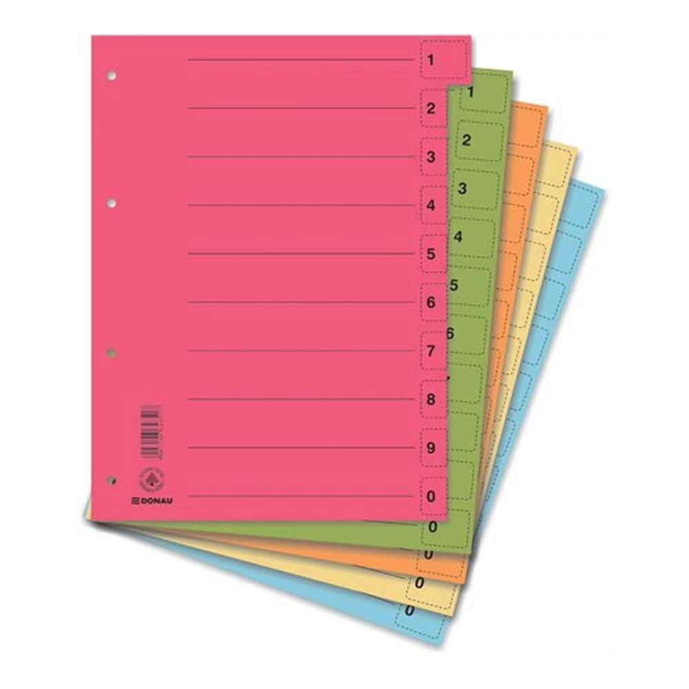 DONAU Karton separator pages mikroperforált A4 mixed colors