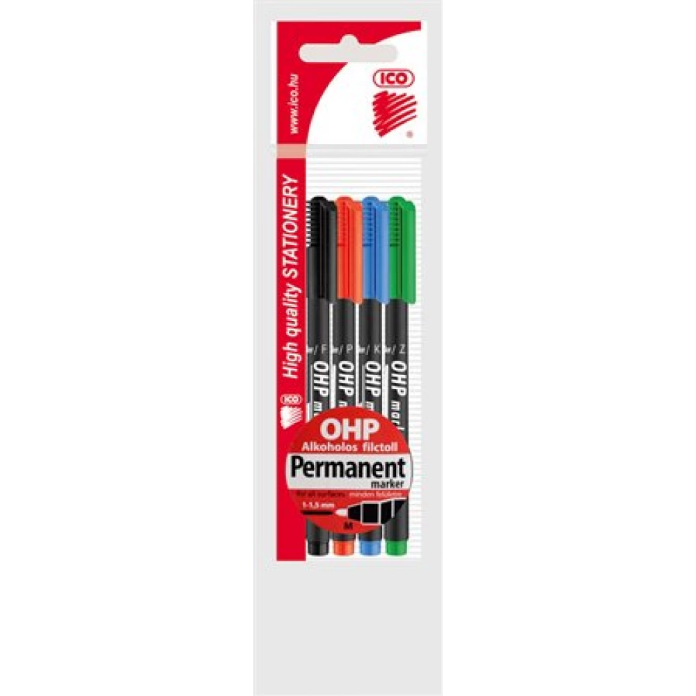 ICO ohp permanent marker m 4 pieces stock