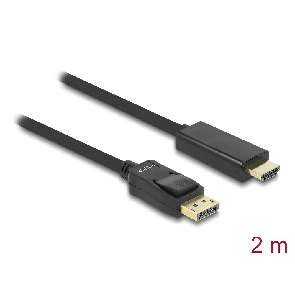 DELOCK DisplayPort HDMI transformator Crno 2m 82587