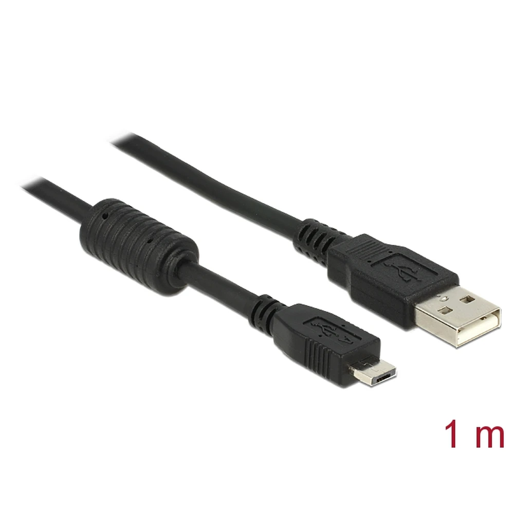 DELOCK USB Micro USB transformator Crno 1m 82298