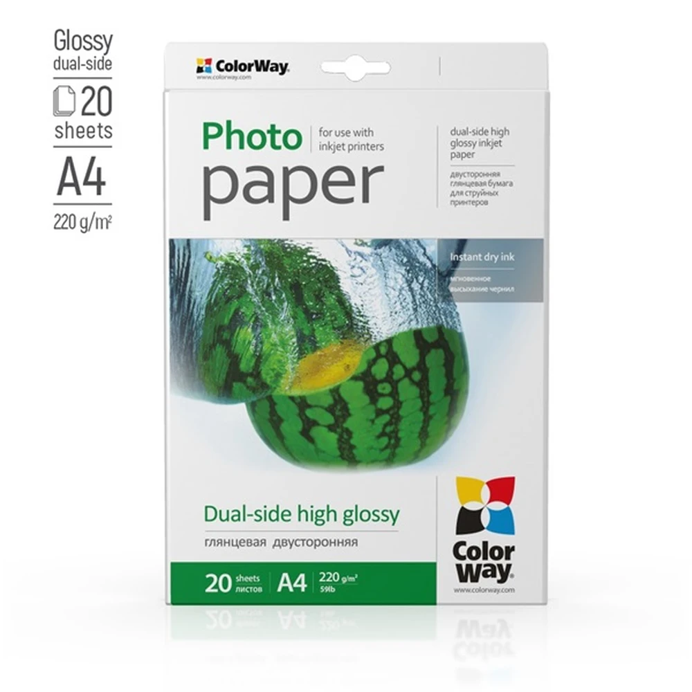 COLORWAY PGD220020A4 Bright photopaper A4 220g (20 lap)