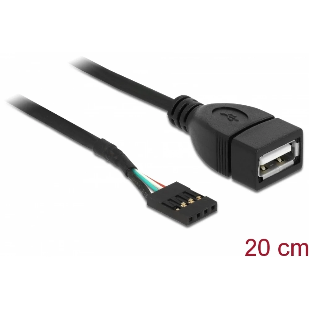 DELOCK 2/3/4 pin USB priză Negru 20cm 83291