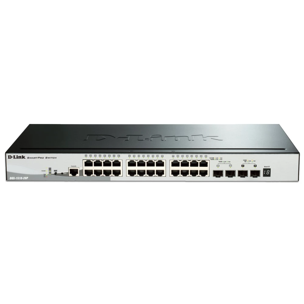 D-LINK DGS-1510-28P Gigabit Stackable Smart Managed PoE Switch