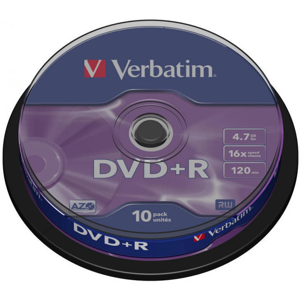 VERBATIM DVD+R 16x 10pcs zylindrisch