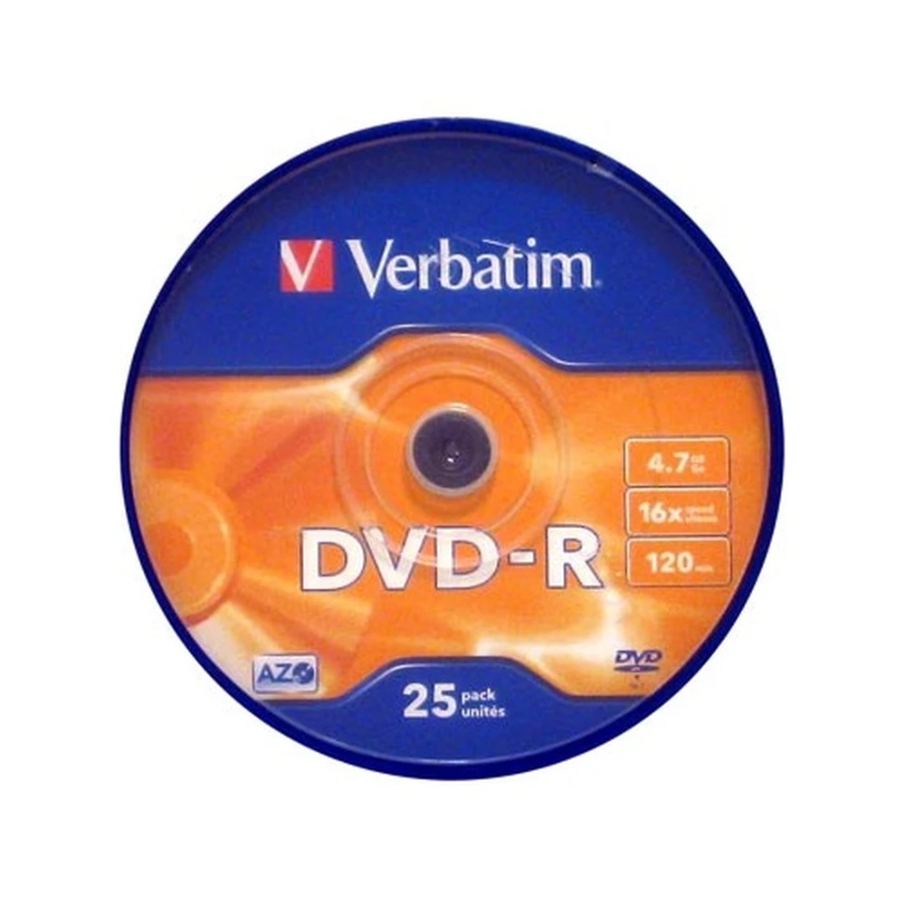 VERBATIM DVD-R 16x 25pcs cylindrical