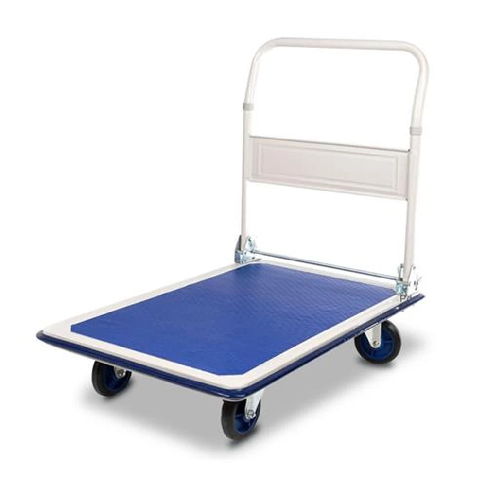 Trolley foldable 300 kg carrying capacity blue and white