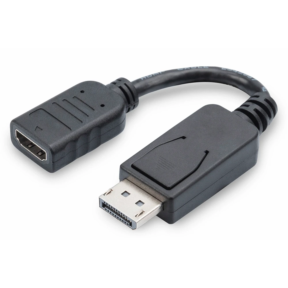 DIGITUS HDMI DisplayPort Transformator Schwarz 15cm AK-340400-001-S