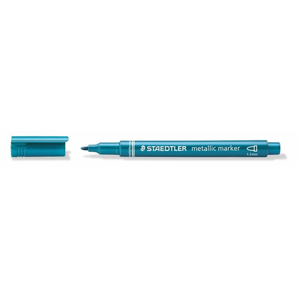 STAEDTLER Dekormarker 1-2 mm kúpos metálkék