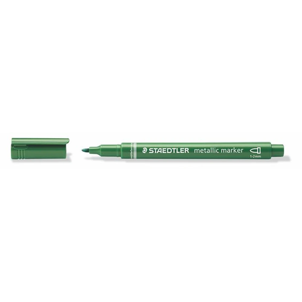 STAEDTLER Dekormarker 1-2 mm kúpos metálzöld