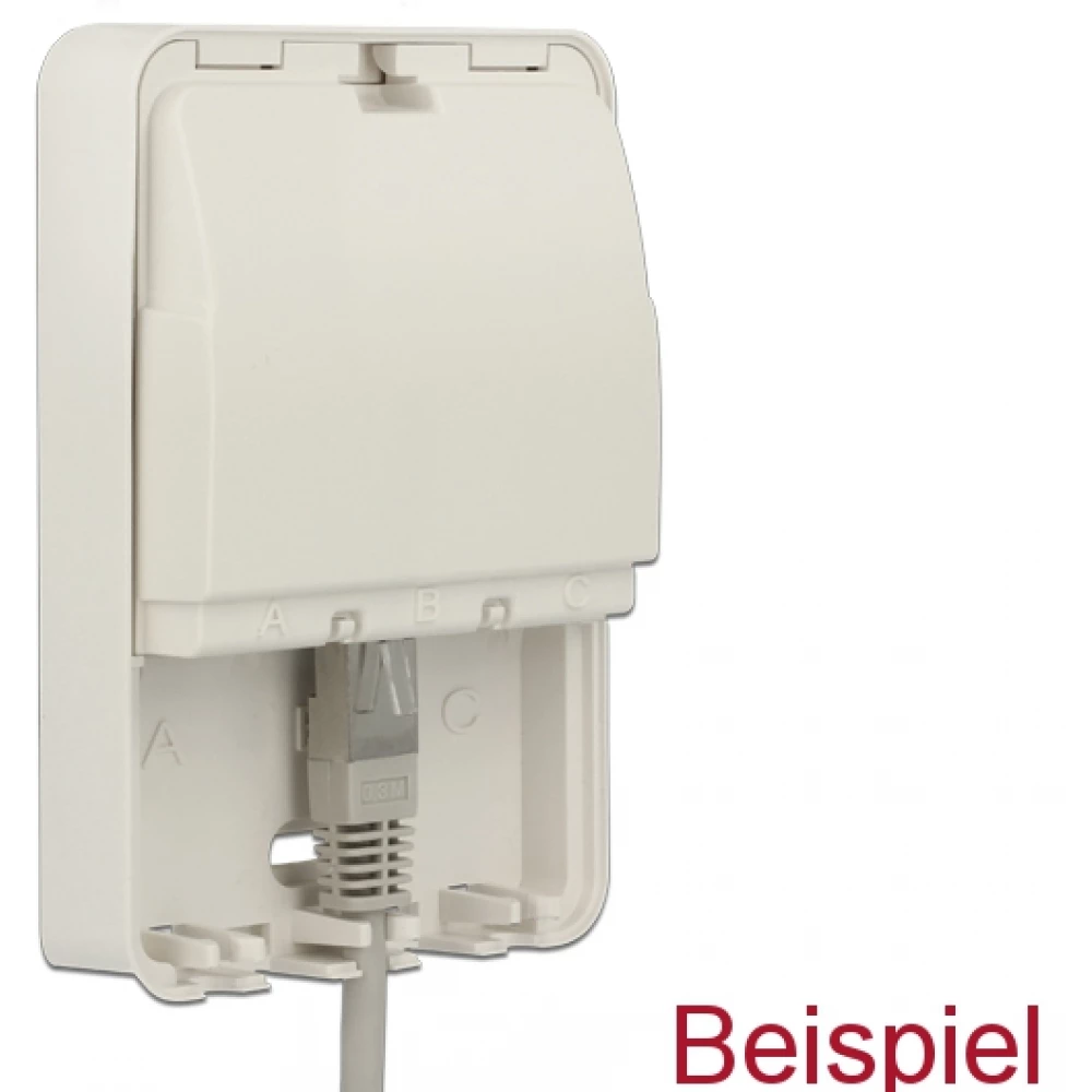 DELOCK Keystone Surface Mounted Box 3 Port closed