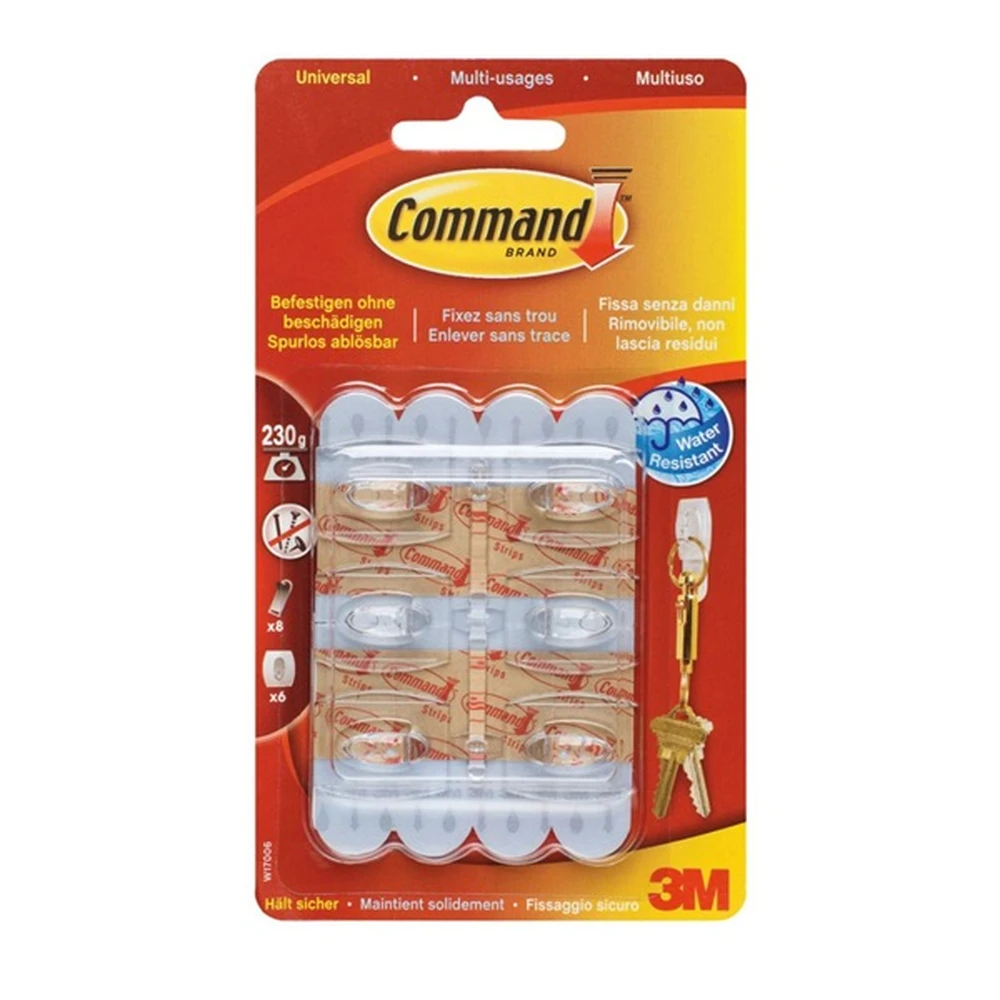 3M Command Mini plastic hanger transparent