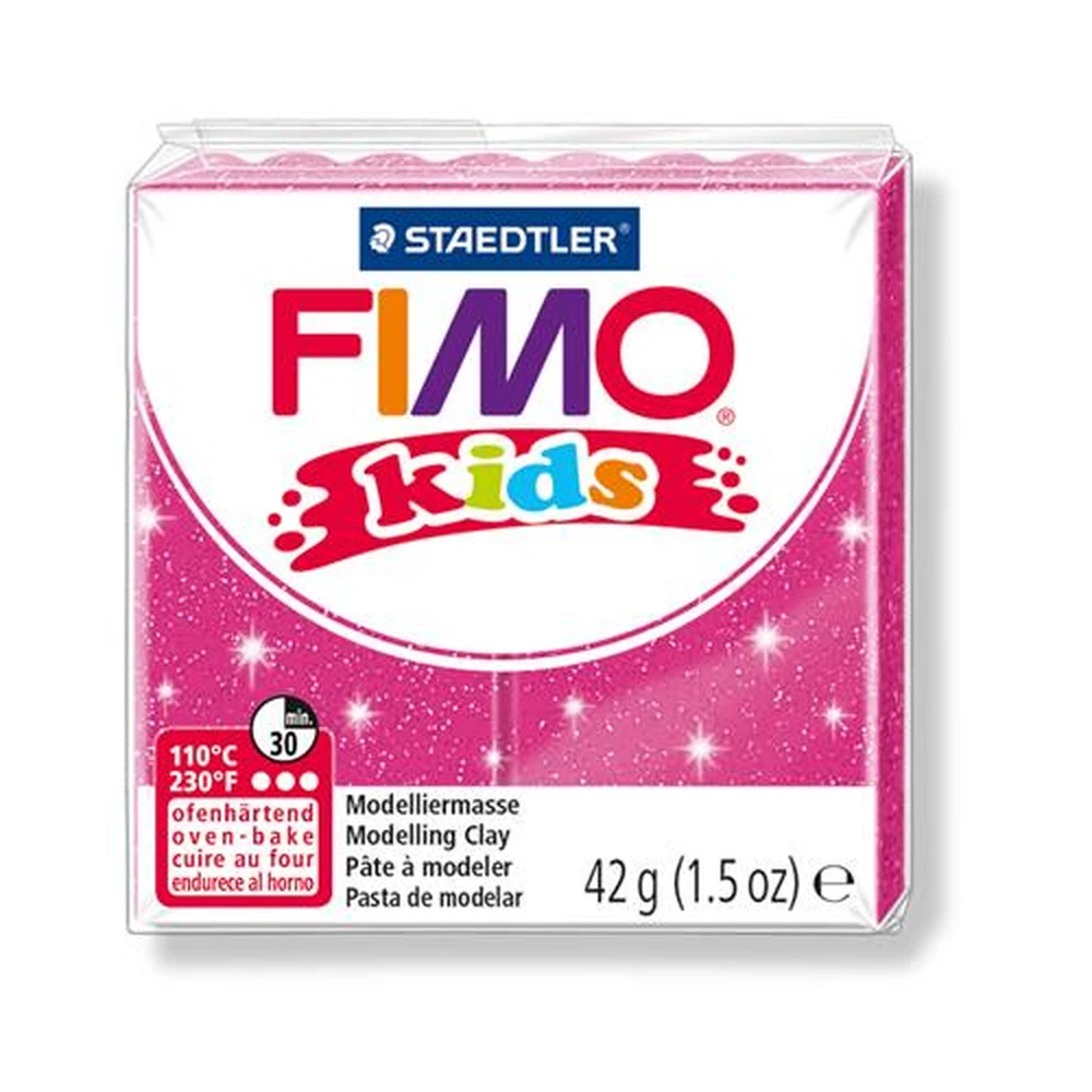 FIMO plastilină 42 g arde-out Kids sclipitor roz