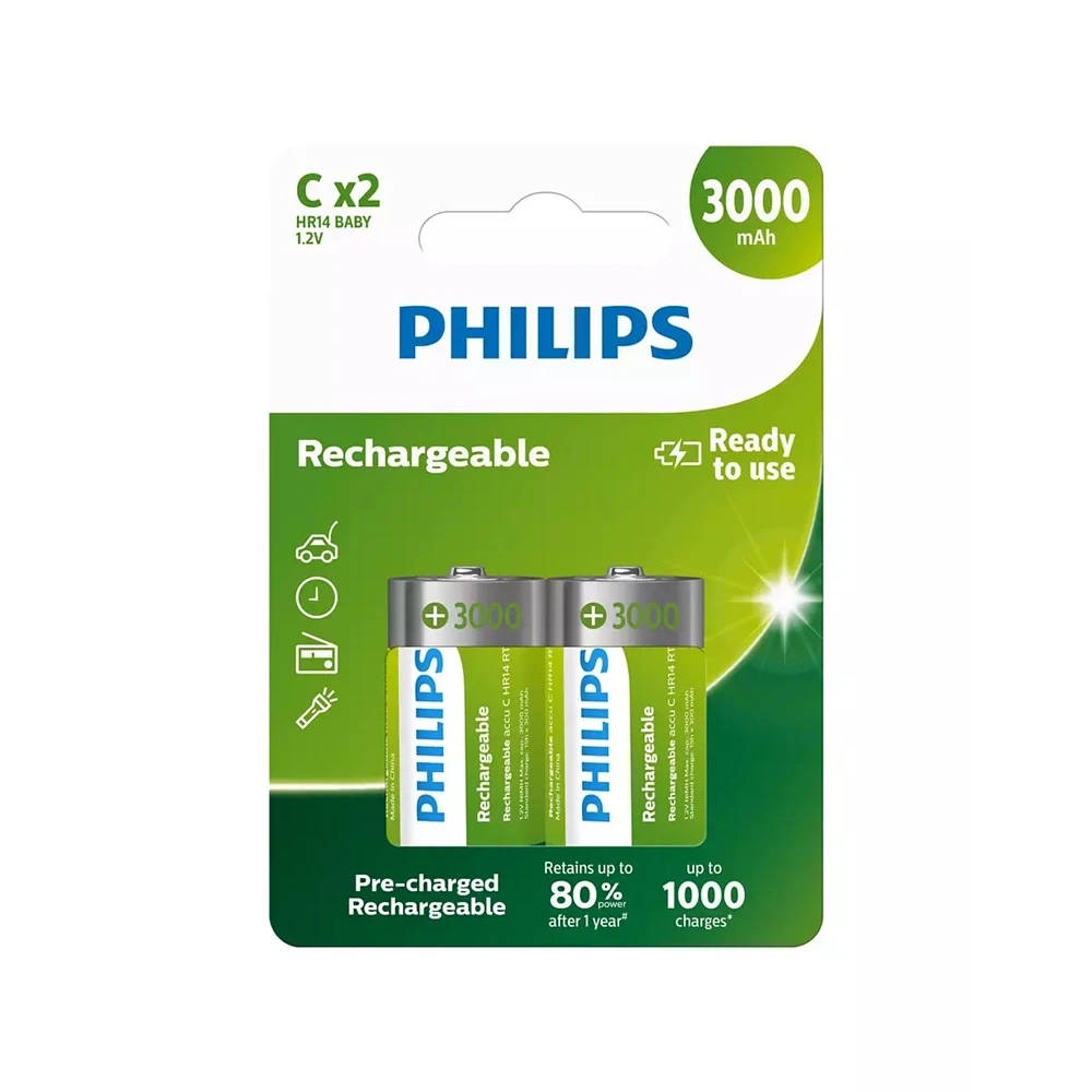 PHILIPS Rechargeable NiMH baby akku (C) 3000mAh 2pcs