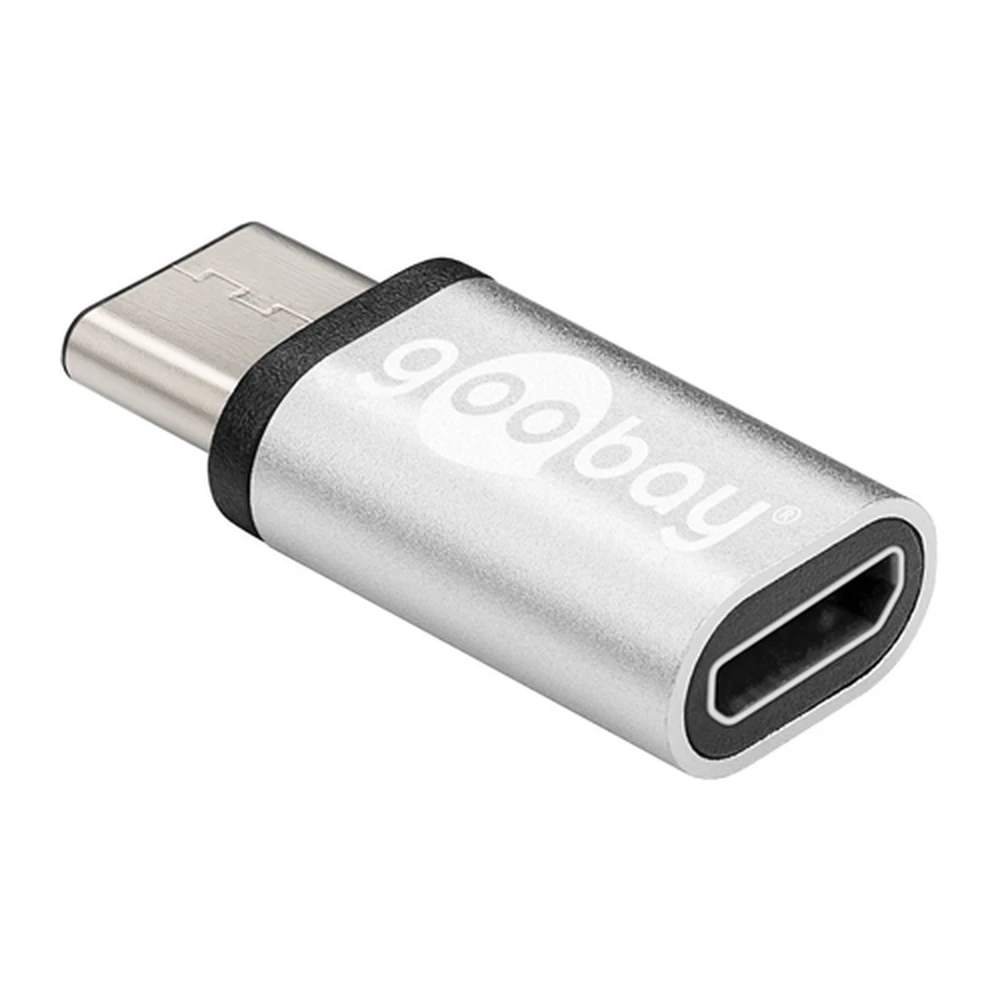 GOOBAY USB 2.0 Type C Micro USB Converter Silver 5cm 56636