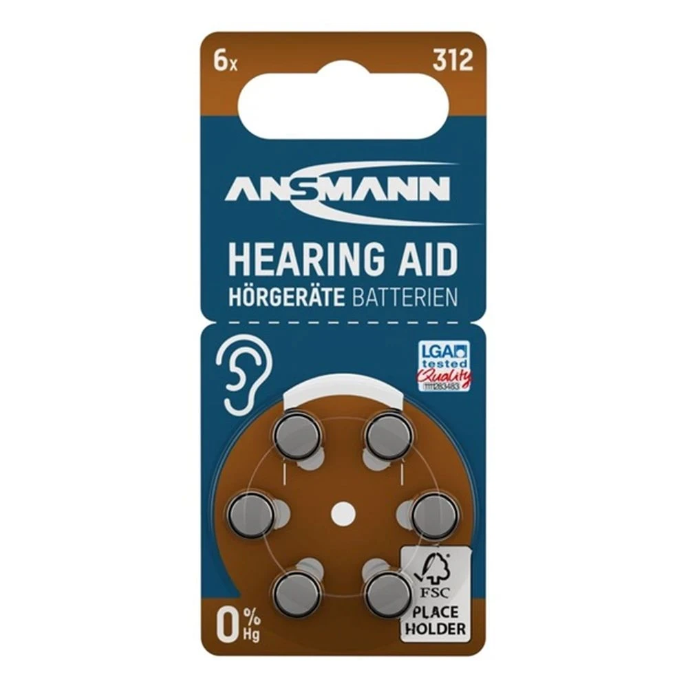 ANSMANN Hearing Aid 312 element 6pcs