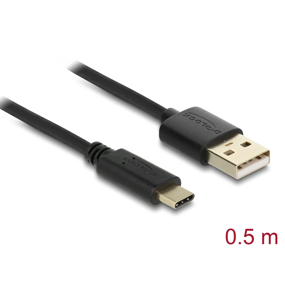 DELOCK USB 2.0 Type C Converter Black 50cm 83326