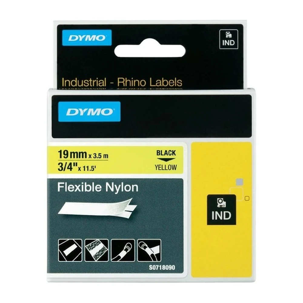 DYMO 18491 Rhino label nylon 19mm yellow