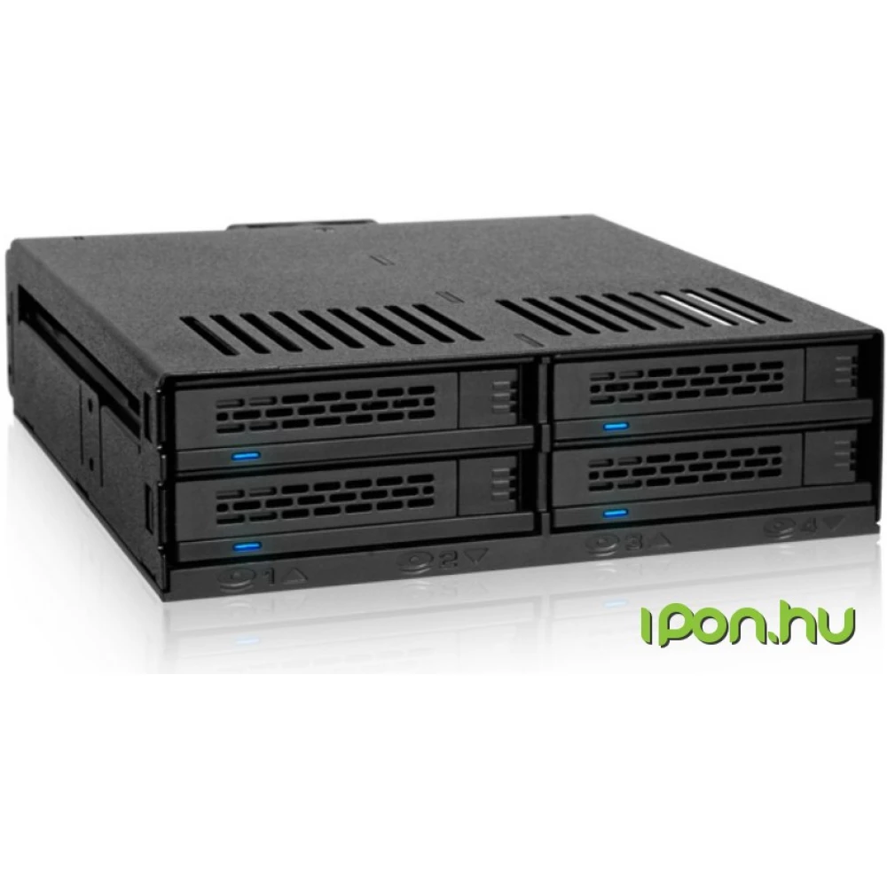 ICYDOCK MB324SP-B 4 Bay 2.5" SAS/SATA HDD & SSD Hot Swap Cage for External 5.25" Bay -Comparable to Tray-Less Design