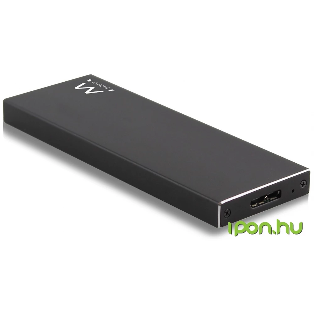 Ewent EW7023 M.2 SSD Behuizing – USB 3.1, Aluminium, Voor B/BM-sleuf, Zwart