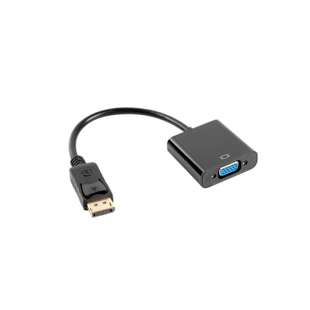 LANBERG DisplayPort VGA/D-Sub Transformator Schwarz 10cm AD-0002-BK