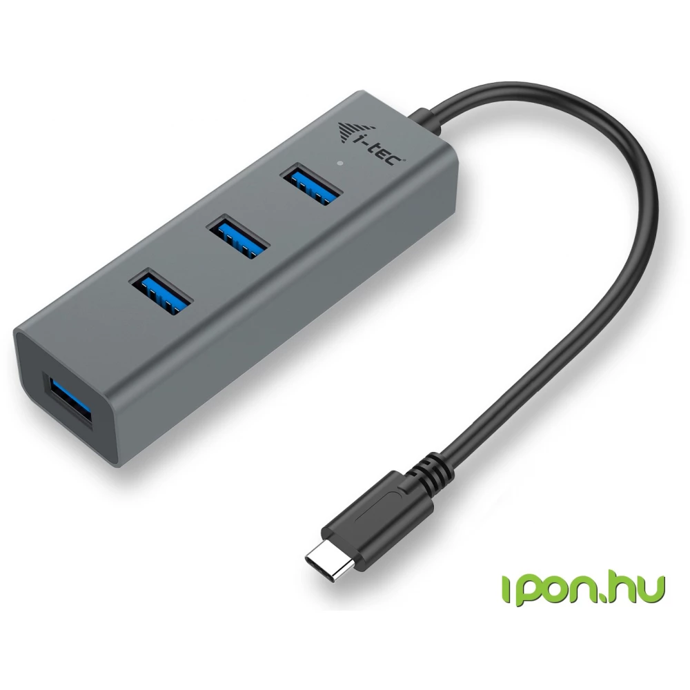 ITEC USB-C Metal 4-port HUB negru