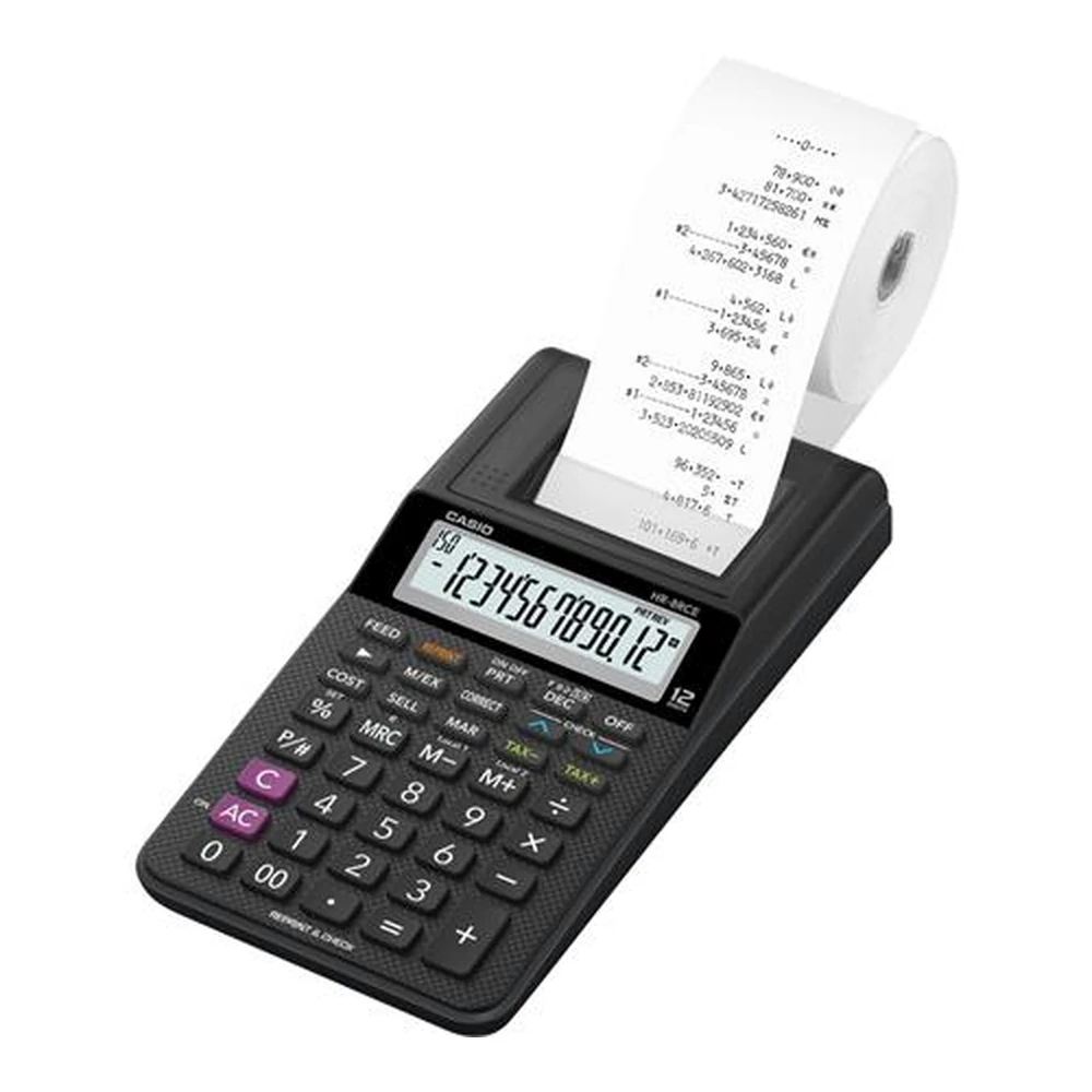 CASIO HR-8RCE Calculator tape 12 digit 1 color printer
