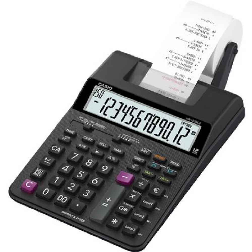 CASIO HR-150RCE Calculator tape 12 digit 2 color printer