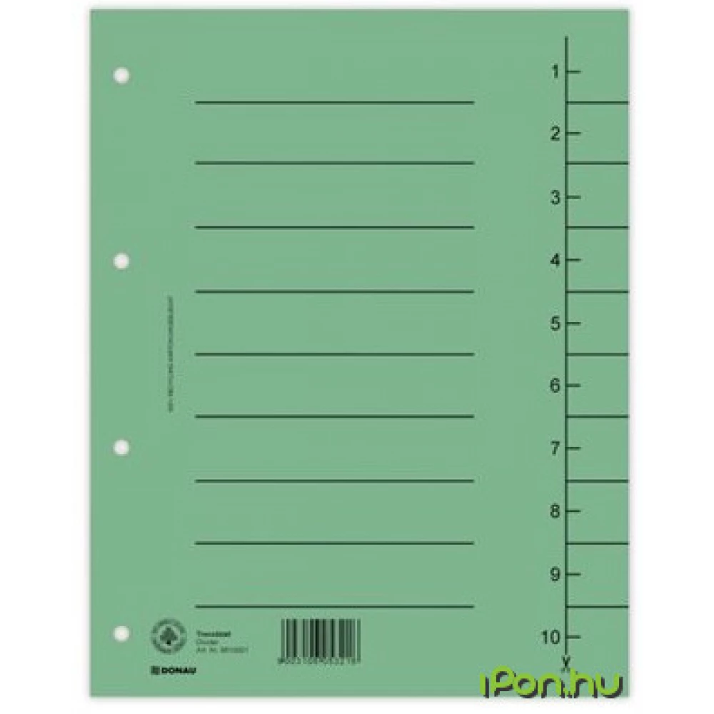 DONAU Karton separator pages A4 green