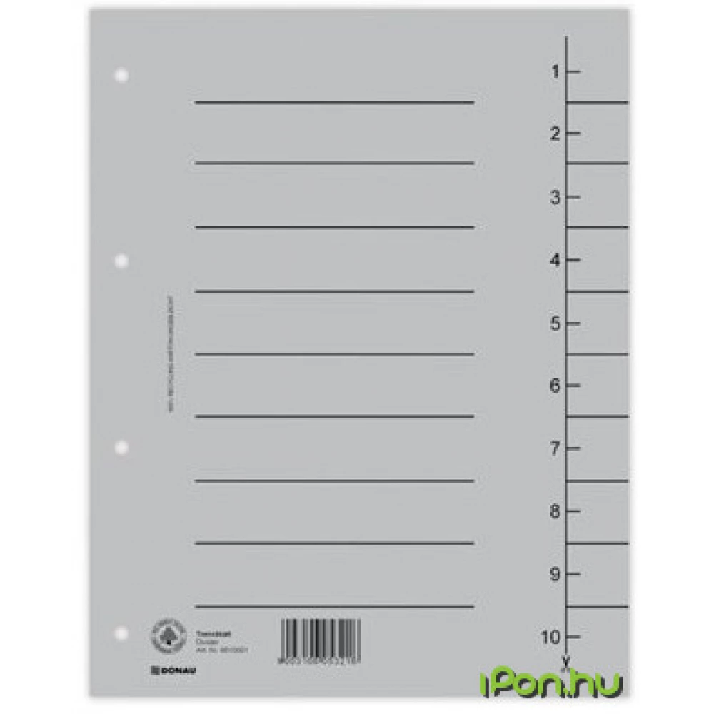 DONAU Karton separator pages A4 grey