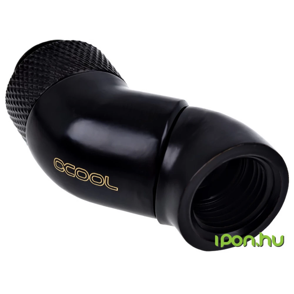 ALPHACOOL 17250 Eiszapfen angled adaptor double-45° rotatable G1/4 outer thread to G1/4 inner thread - fekete